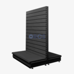 Gondolastelling / middenstelling Slatwall - RAL9005 - Zwart (180 x 100 x 47) - Afbeelding 2