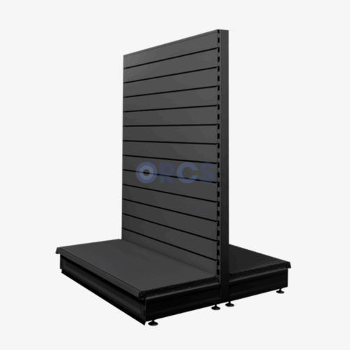 Gondolastelling / middenstelling Slatwall - RAL9005 - Zwart (180 x 100 x 47) - Afbeelding 2