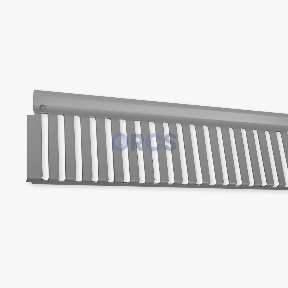 winkelinrichting-product-metalen-verdeellijst-hoog-9006 Metalen verdeellijst achterrand 1000mm - RAL9006 - Afbeelding 1