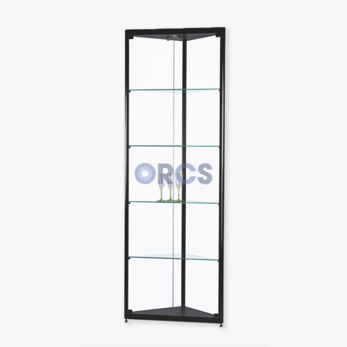 rcs winkelstellingen hoekvitrine met LED verlichting zwart